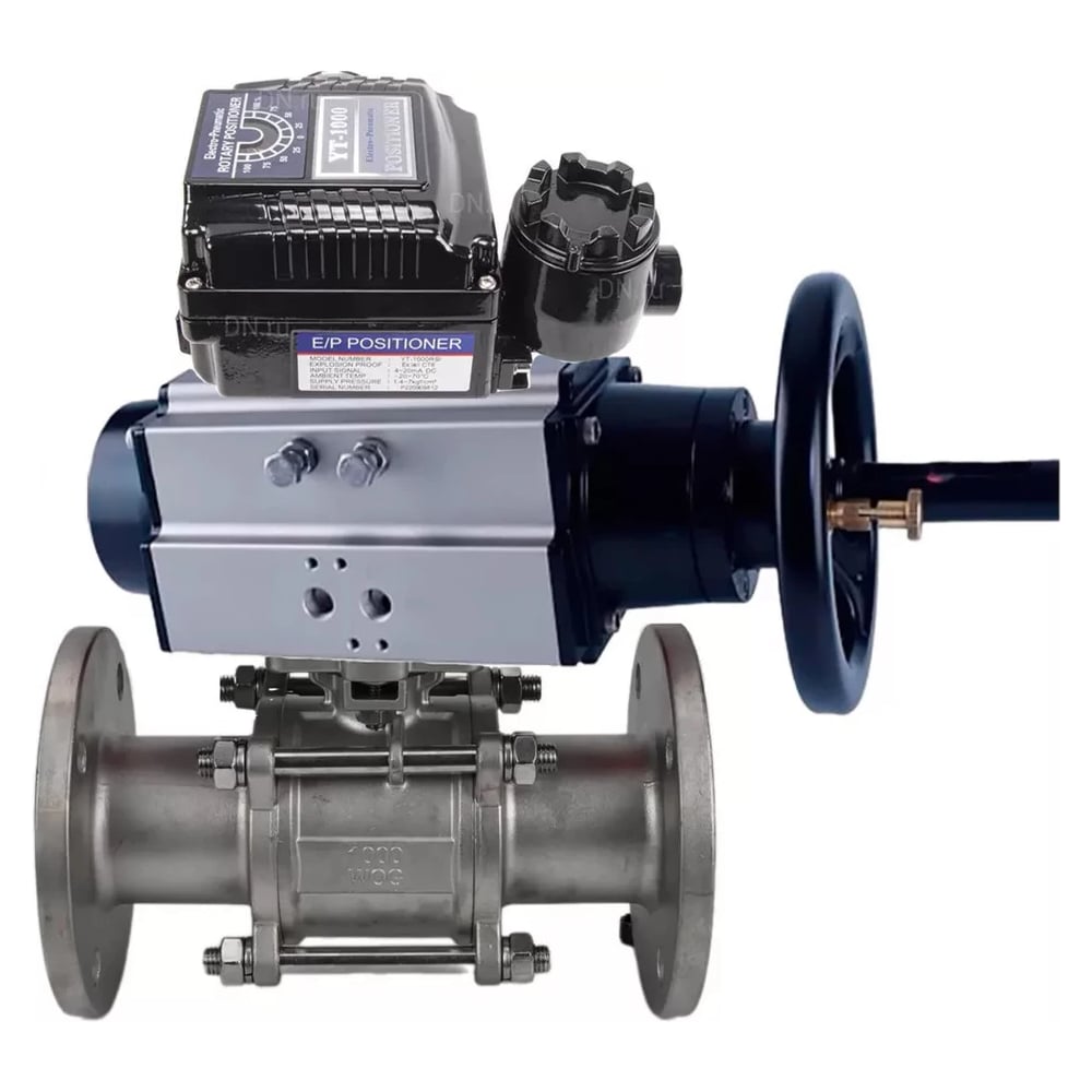 Изображение товара Кран шаровой DN.ru 316-316-FP-F-ISO-H Ду100 пневмопривод нержавеющая сталь