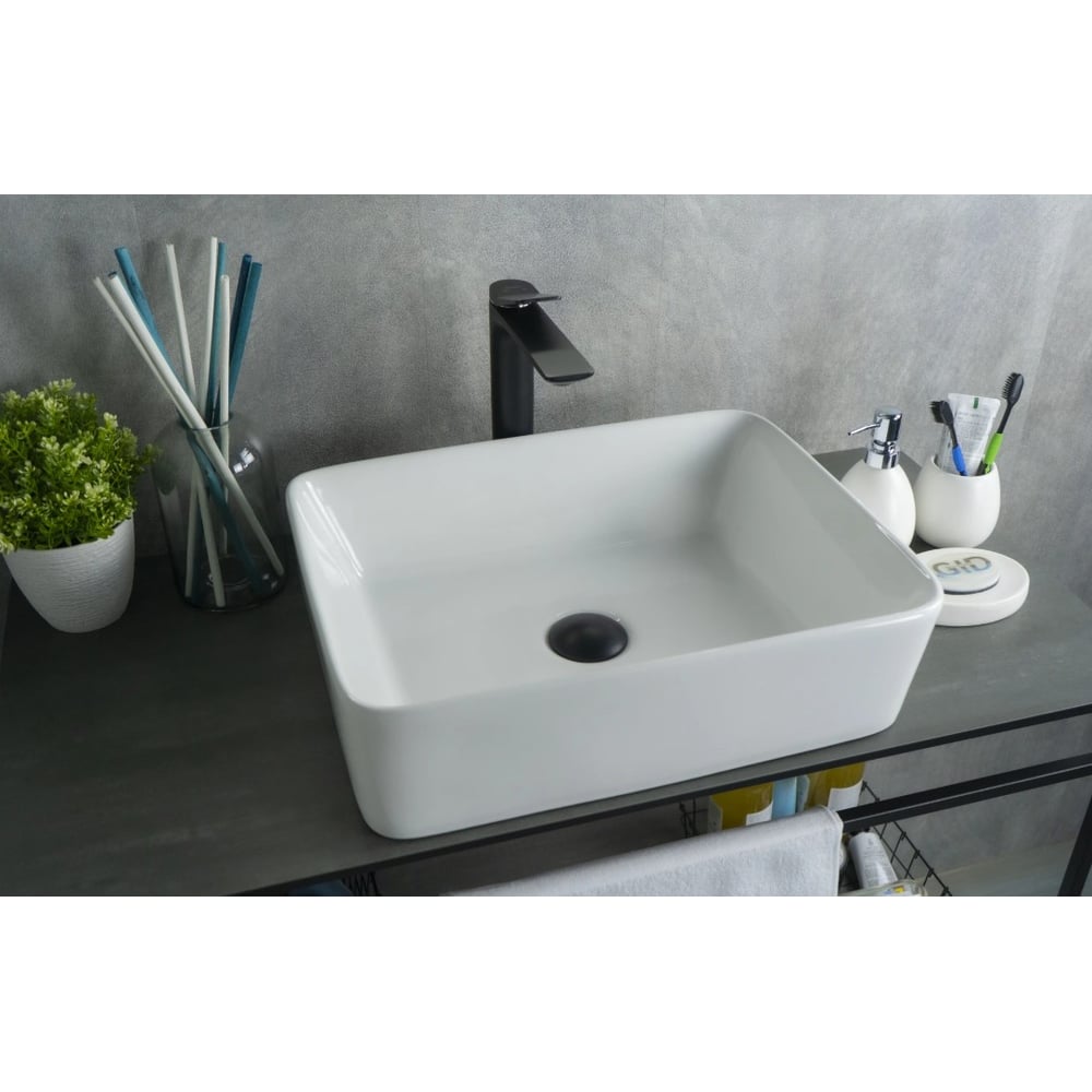 Изображение товара Раковина накладная Gid N9103 белая 48x37x13 см современная керамика