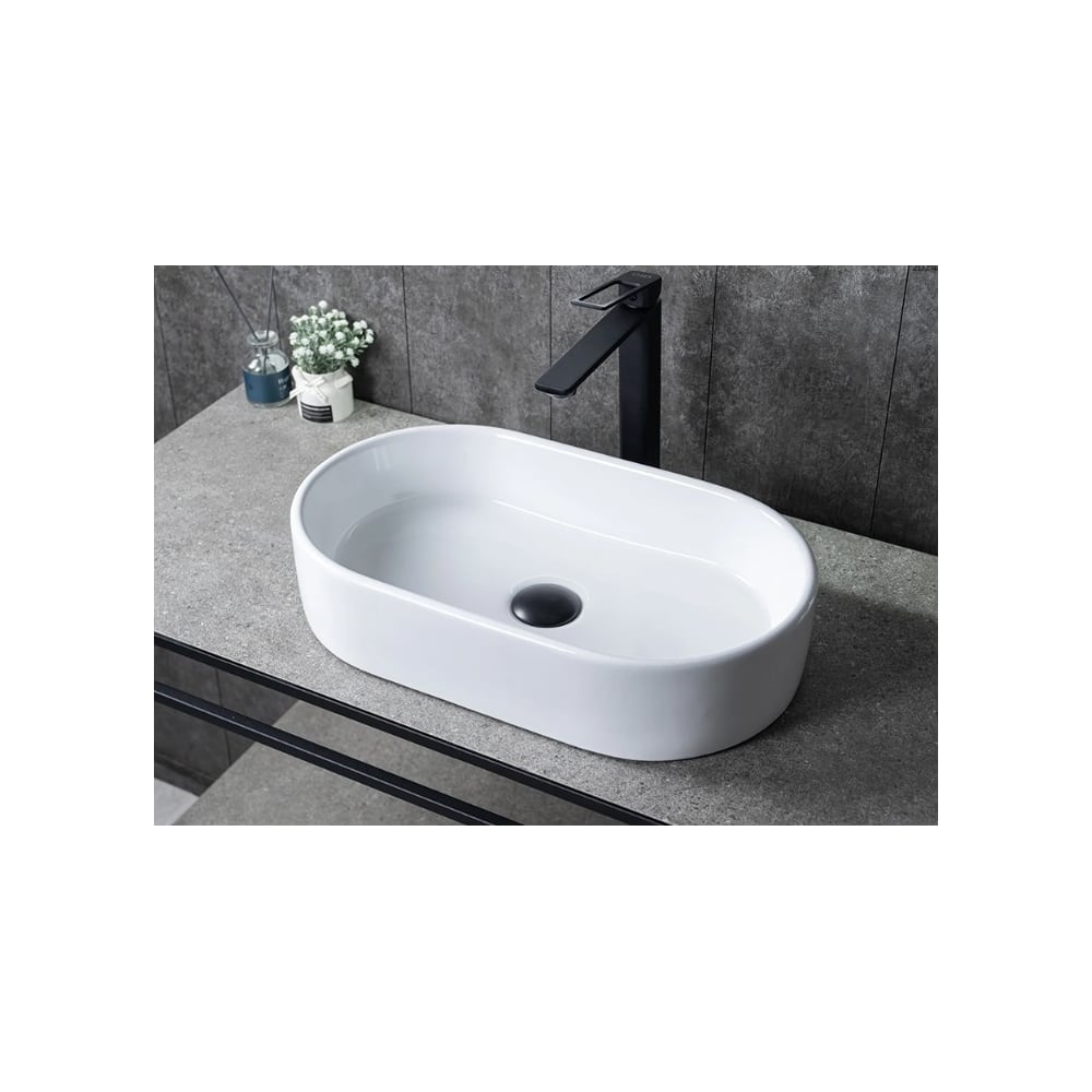 Изображение товара Накладная раковина Gid N9020 белая 52.5x30.5 см современная керамика