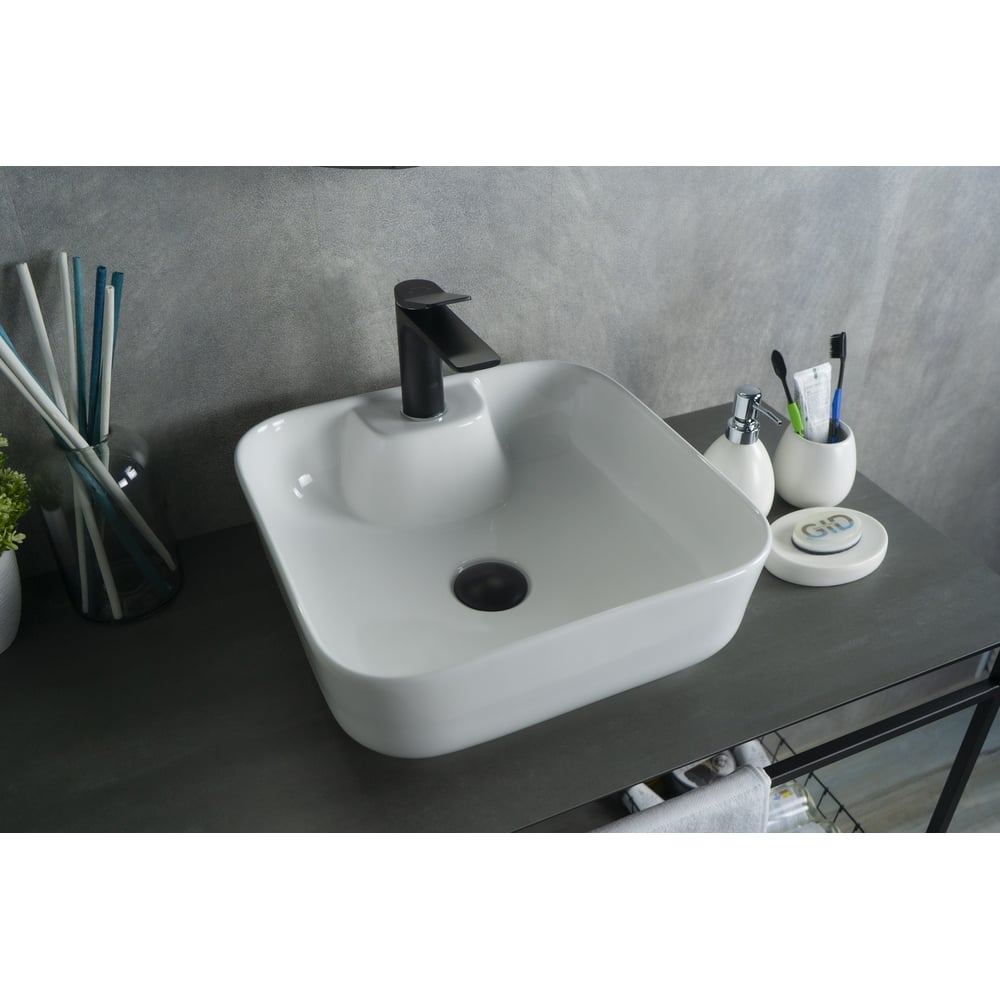 Изображение товара Раковина Gid N9443 накладная белая 41x41x15 см современная универсальная модель