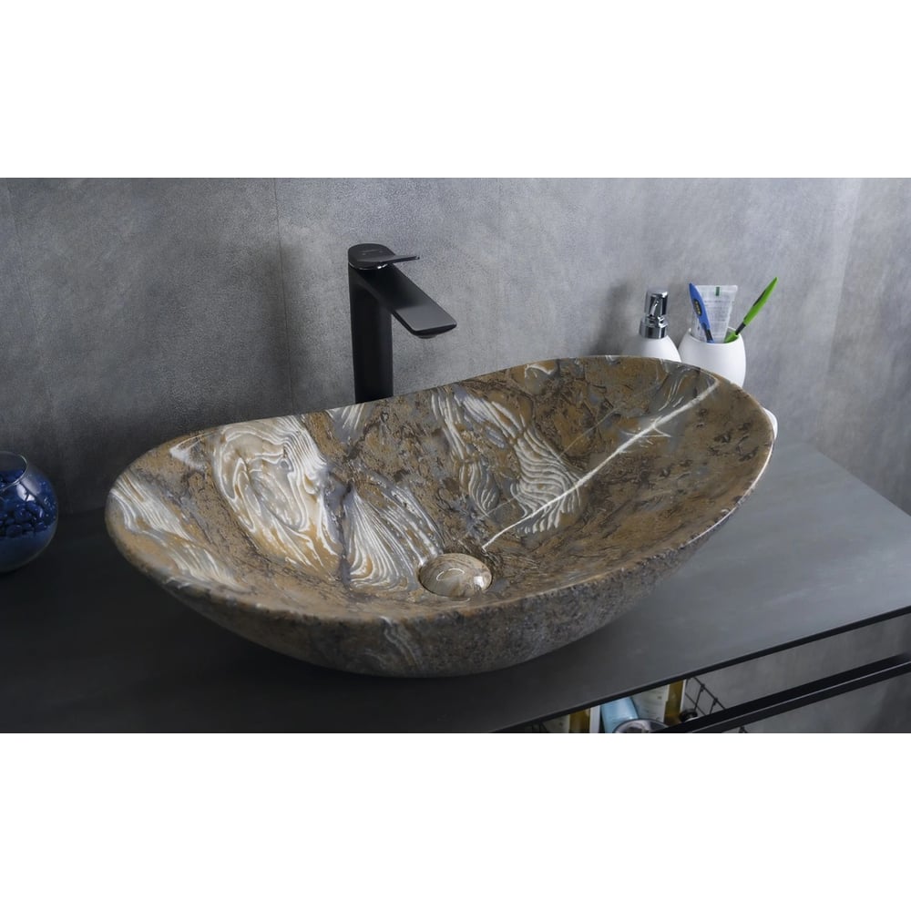 Изображение товара Накладная глянцевая керамическая раковина Gid Mnc811T 61x37 см