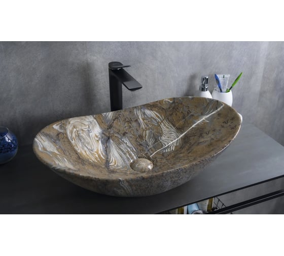 Изображение товара Раковина накладная Gid Mnc811T под камень глянцевая 61x37x15 54477