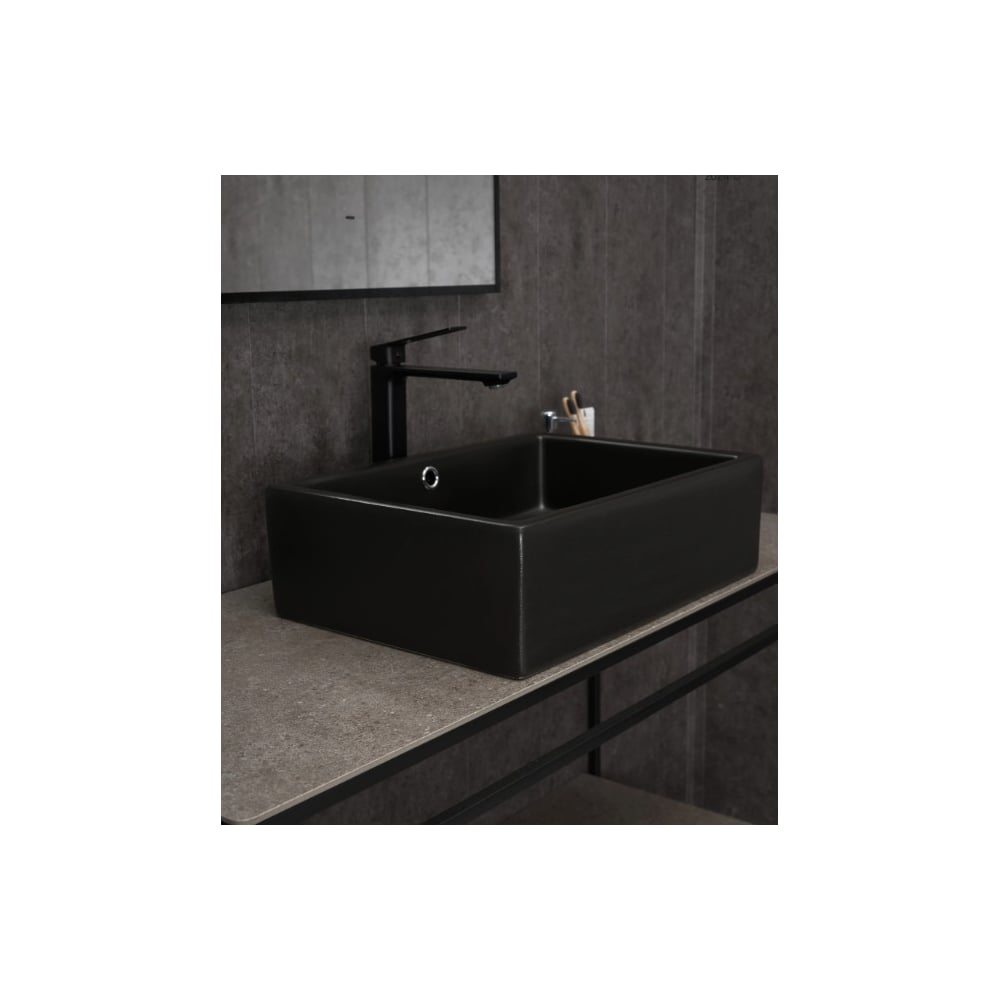 Изображение товара Раковина накладная Gid N9129bg черная графит 50x38x14.5 современная керамика