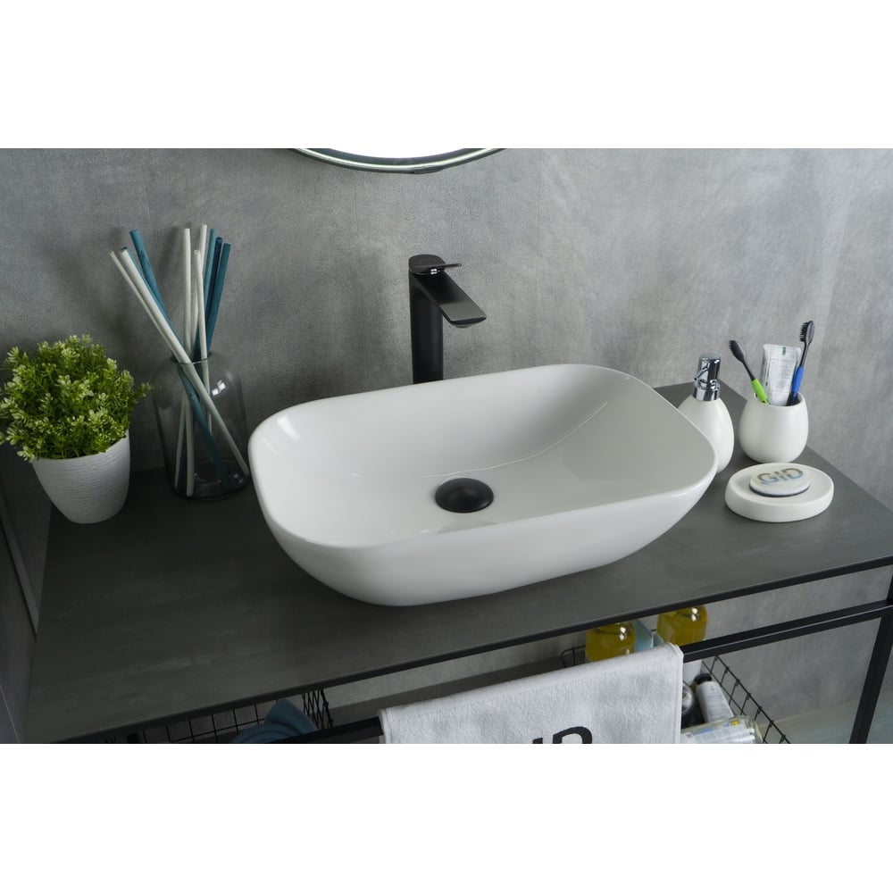 Изображение товара Раковина Gid N9447 накладная белая 51x34x13 высокая качество стильная