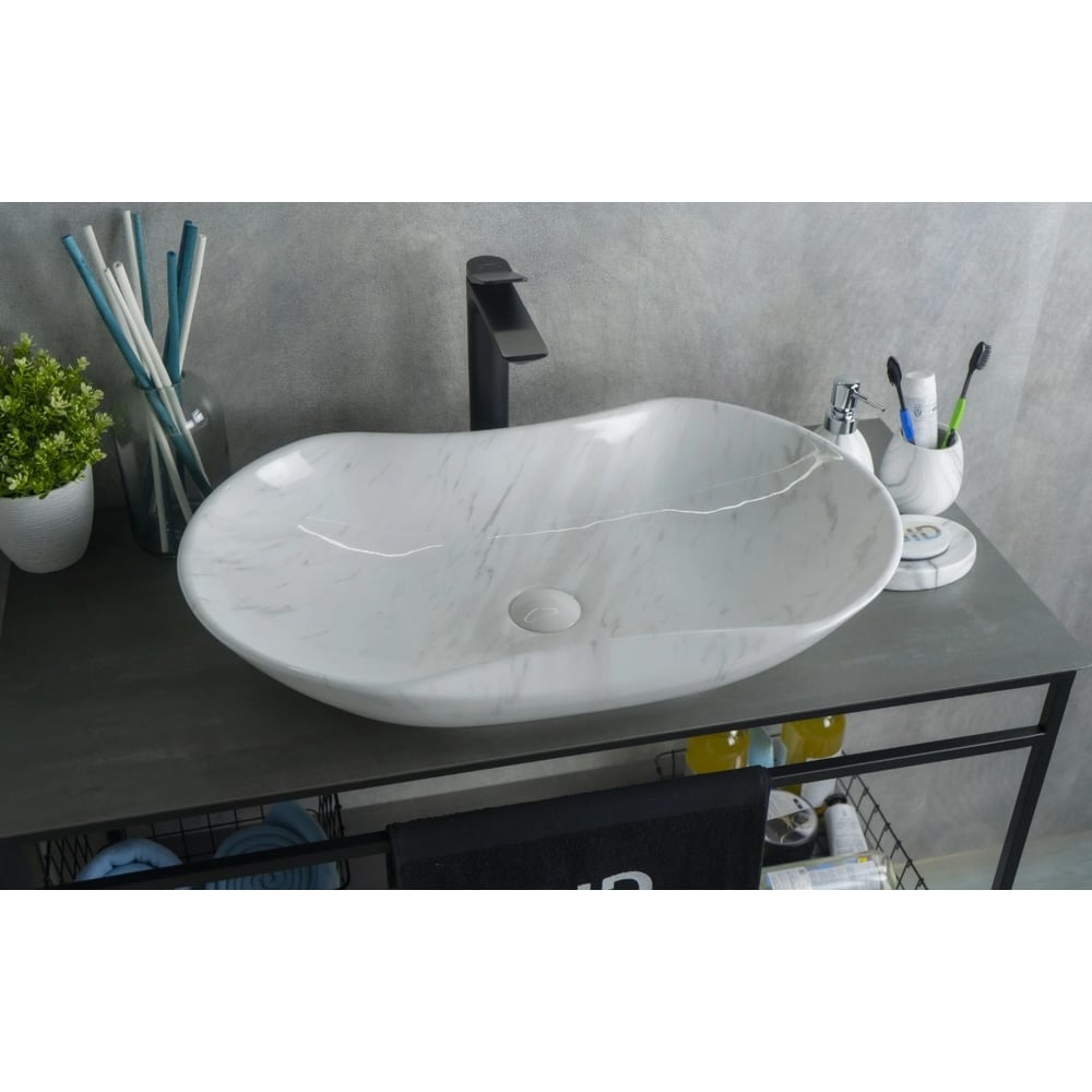 Изображение товара Раковина накладная Gid Mnc503H012 под камень глянцевая 66.5x41x12 54464