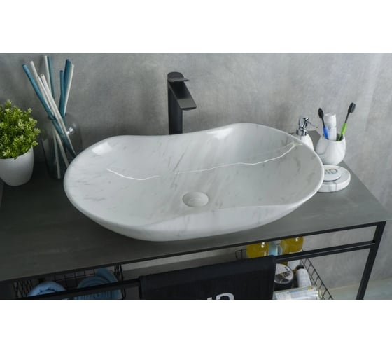 Изображение товара Раковина накладная Gid Mnc503H012 под камень глянцевая 66.5x41x12 54464