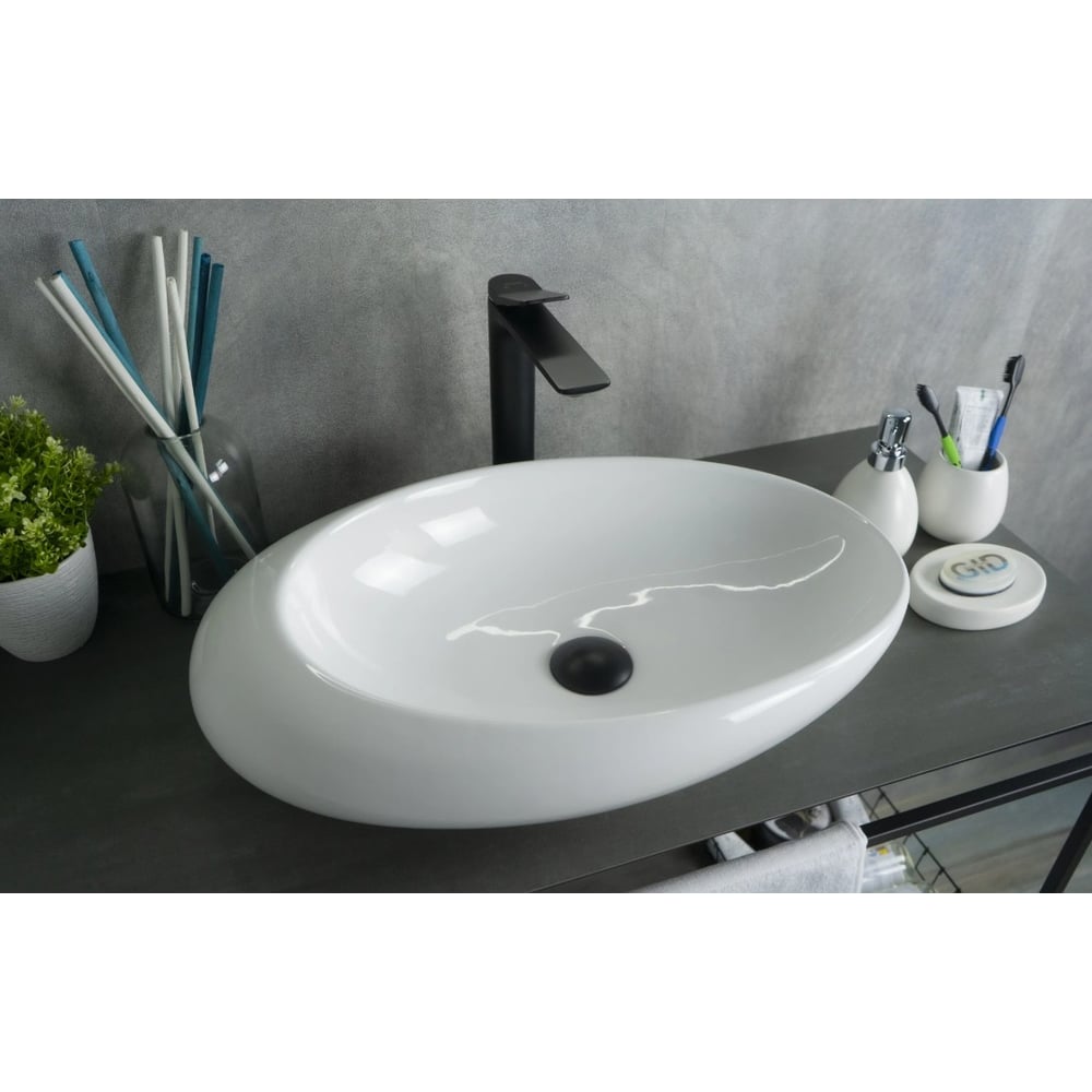 Изображение товара Раковина накладная Gid N9050 белая 59x37x14 см керамическая