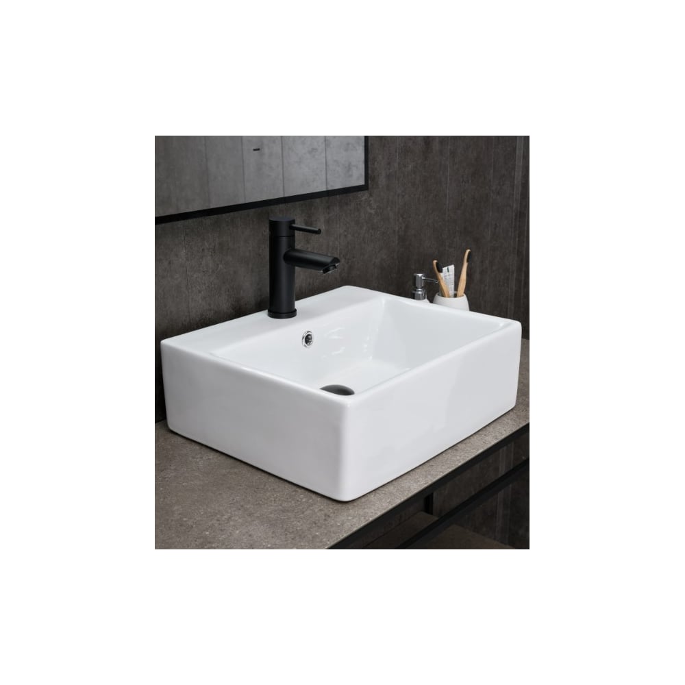 Изображение товара Раковина накладная Gid N9145 белая 45.5x40x15 керамика современной формы