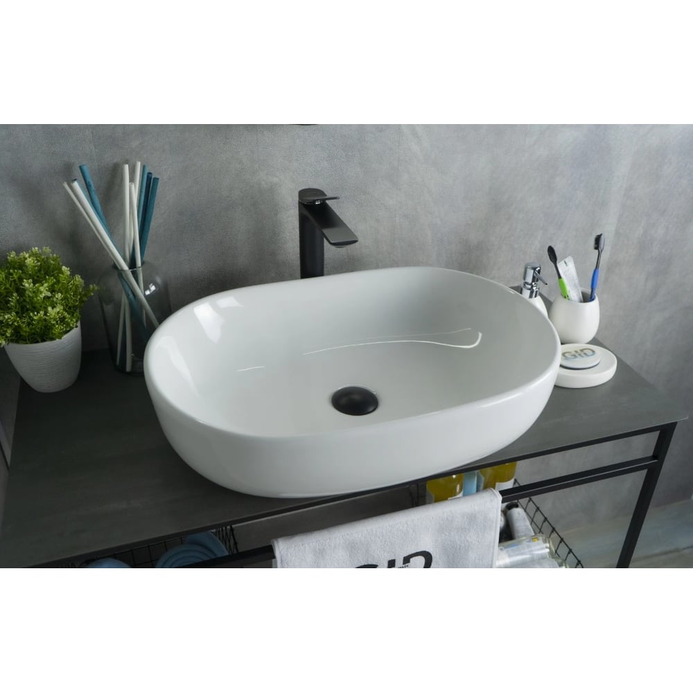 Изображение товара Раковина накладная Gid N9026a белая 60x40x15 51112