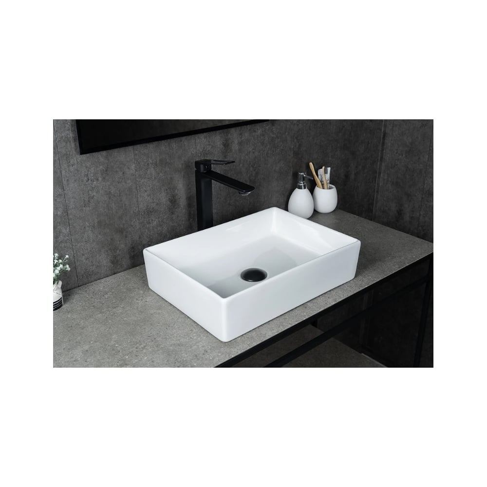 Изображение товара Раковина накладная Gid N1204 белая 45x32x11 керамическая современная