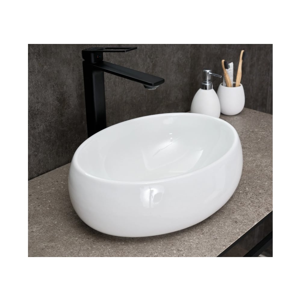 Изображение товара Раковина накладная Gid N9030ds белая 40x30 см современная серия LAGO