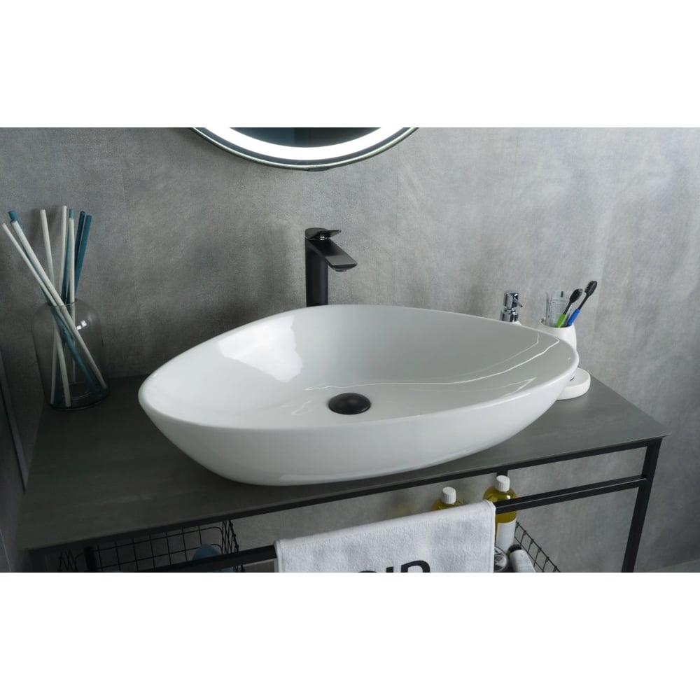 Изображение товара Раковина накладная Gid N9062 белая 66.5x44x15 см стиль современный керамика