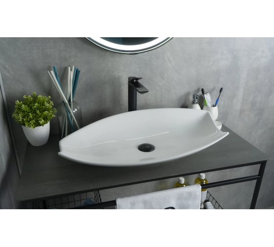 Изображение товара Раковина накладная Gid N9178 белая 74x38x13 51171