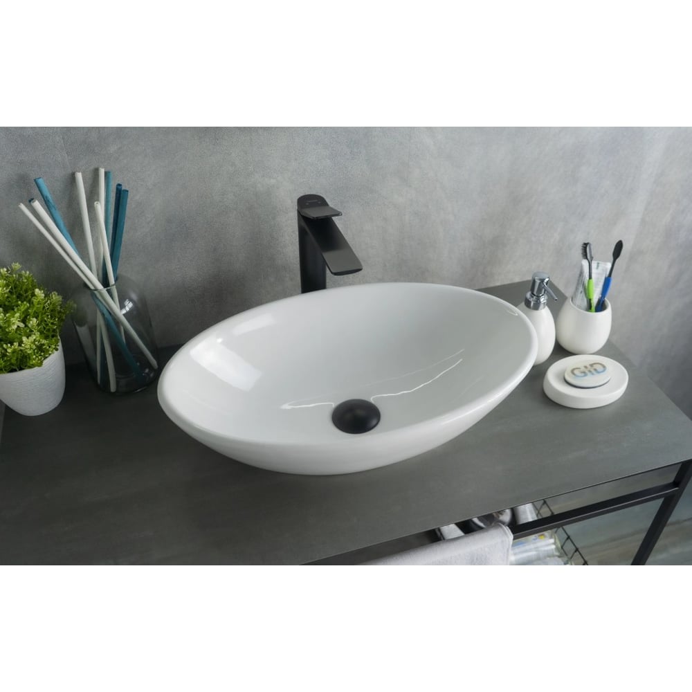 Изображение товара Раковина накладная Gid N9021 белая 52x32x14 см современная керамическая