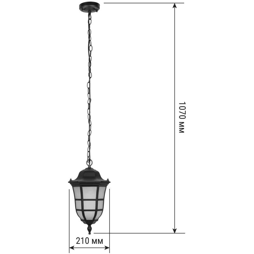 Изображение товара Уличный потолочный светильник TDM ELECTRIC Меридиан 100 Вт IP44 подвес черный белый стекло