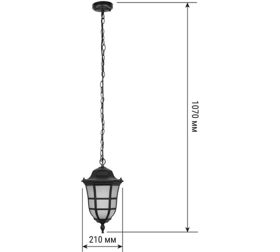 Изображение товара Светильник уличный TDM ELECTRIC "Меридиан" 100 Вт, подвес, матовое/черный, Е27 SQ0330-0098
