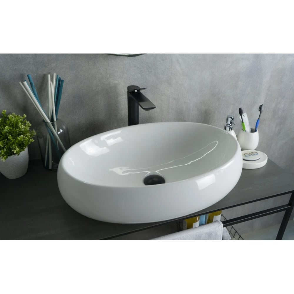 Изображение товара Раковина накладная Gid N9030a белая 60x41x15 современный стиль керамика