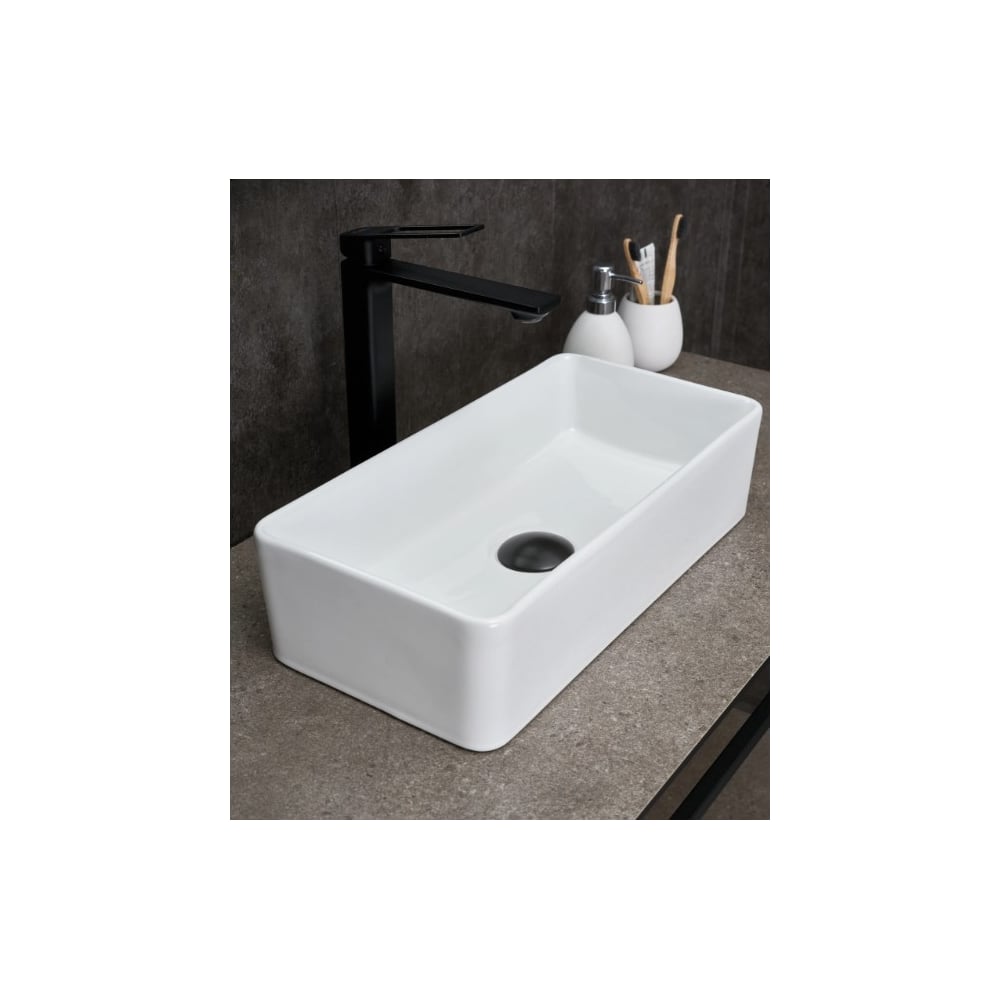 Изображение товара Раковина накладная Gid N1104 белая 46x23x12 см современный стиль