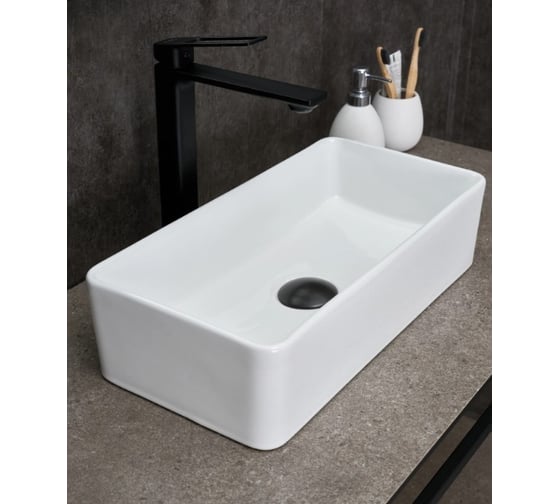 Изображение товара Раковина накладная Gid N1104 белая 46x23x12 51224