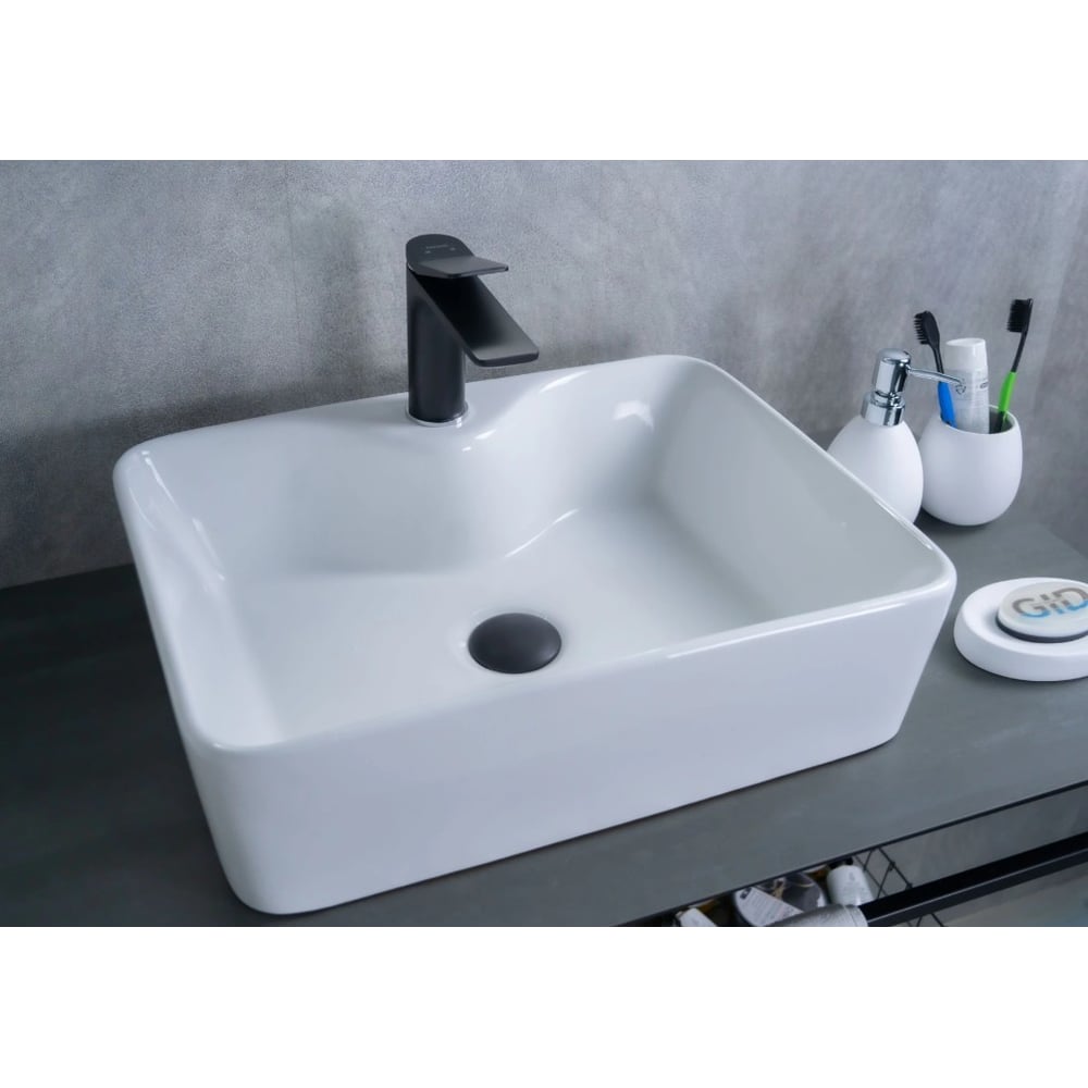 Изображение товара Накладная раковина Gid N9091 белая 48x37x13 см современный дизайн