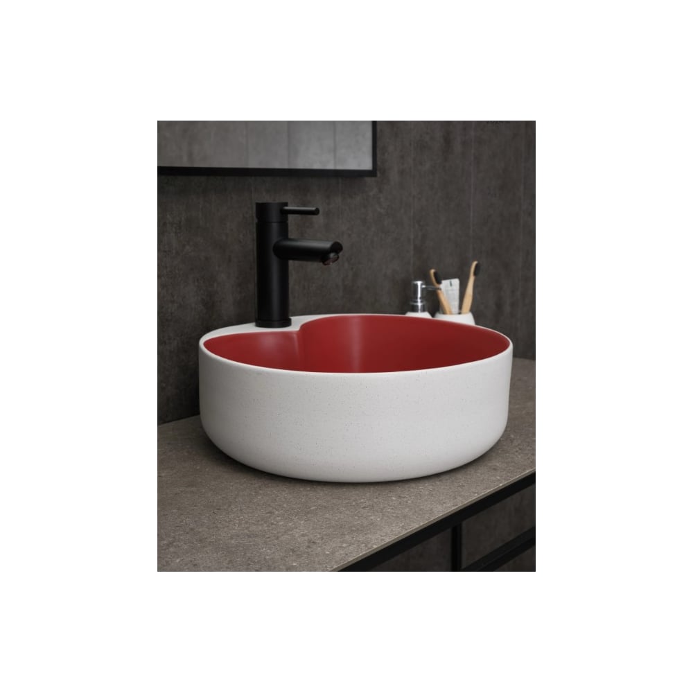 Изображение товара Раковина накладная Gid N9013LS красная матовая 40x40 см современная керамика