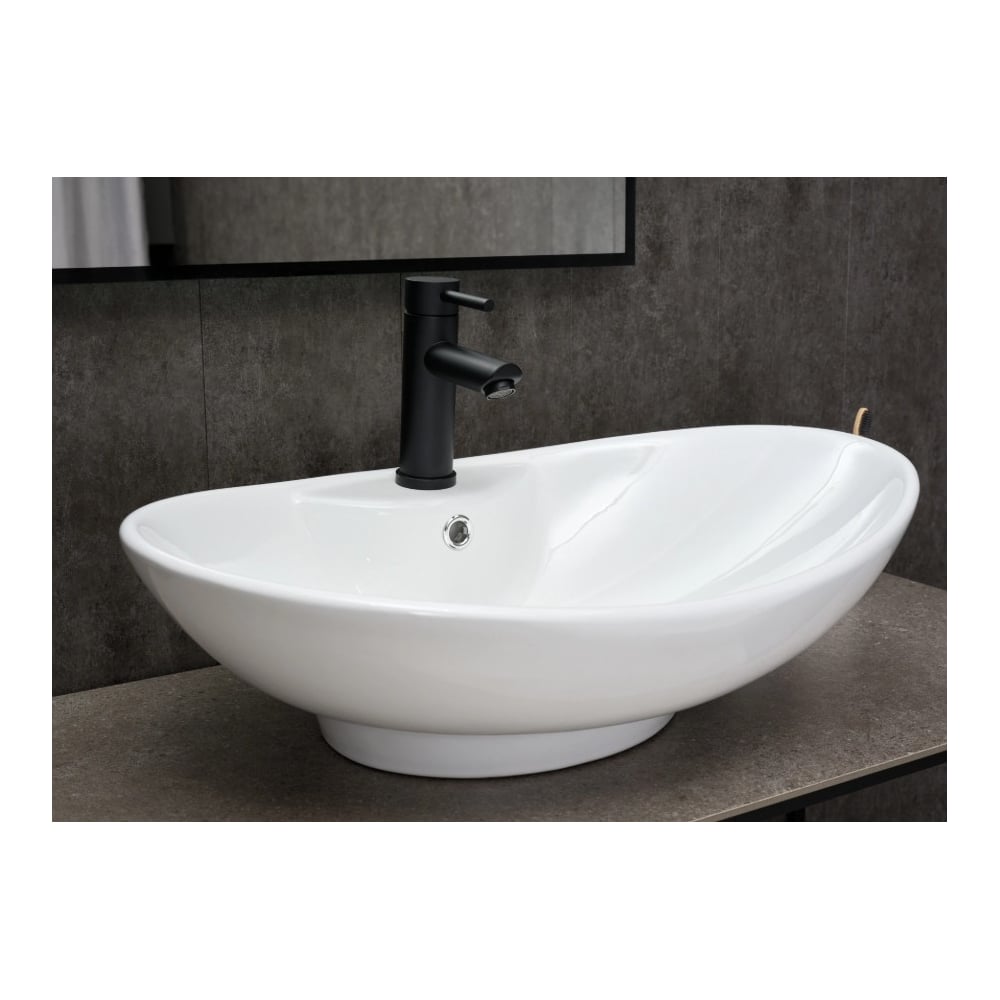 Изображение товара Накладная керамическая раковина Gid N9004 белая 65x43.5 см современный дизайн