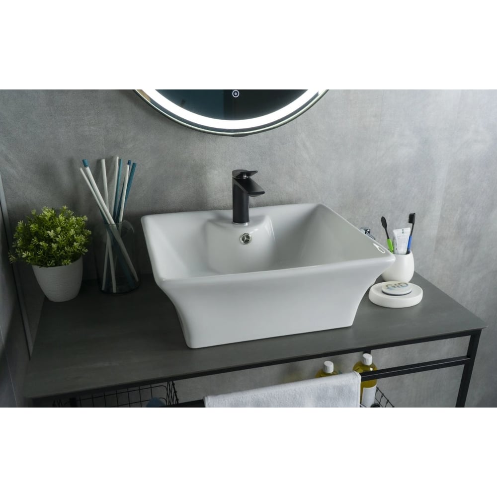 Изображение товара Накладная керамическая раковина Gid N9108 белая 49x41 см, современный дизайн