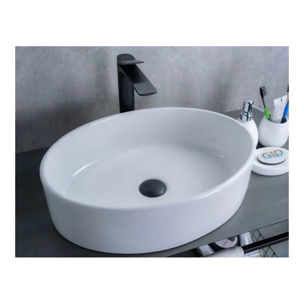 Изображение товара Раковина накладная Gid N9012 белая 50x36x14 см современная керамическая