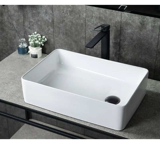 Изображение товара Раковина накладная Gid N1205 белая 50.5x34.5x12.5 51240