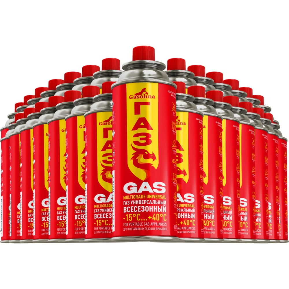 Изображение товара Газ углеводородный сжиженный в баллоне GASOLINA 220г набор 28 штук