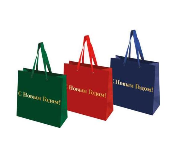 Изображение товара Пакет подарочный Золотая сказка набор 3 шт, 20х20х8см, Business X-Mas Kraft,  592425