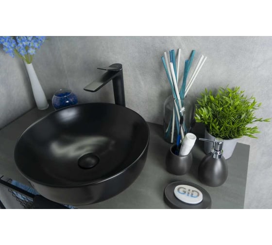 Изображение товара Раковина Gid Nc911 накладная черная матовая 41.5x41.5x13.5 52224
