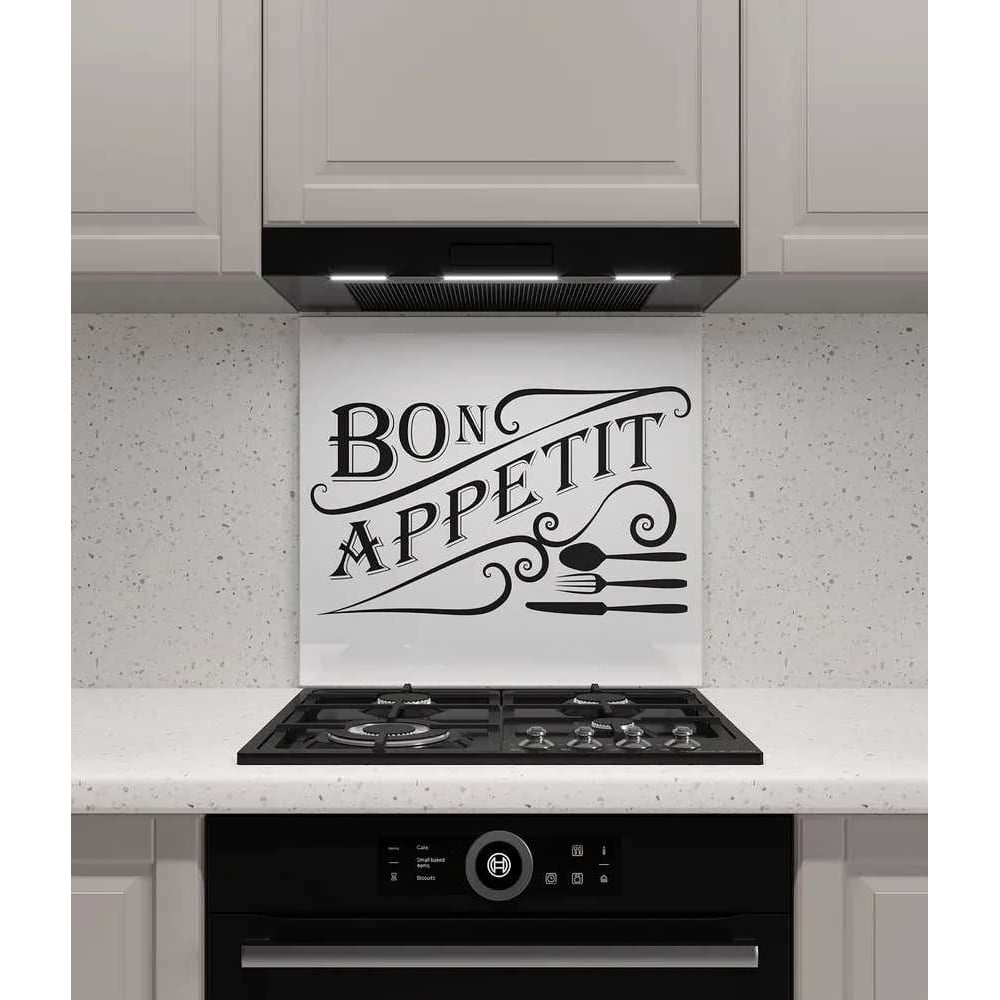 Изображение товара Защитный экран Normand 600х500х4 мм закаленное стекло для кухни белый рис. 13