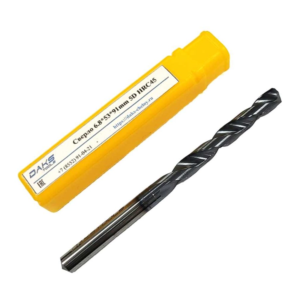 Изображение товара Сверло твердосплавное по металлу DAKSTOOLS 6.8х53х91 мм HRC45