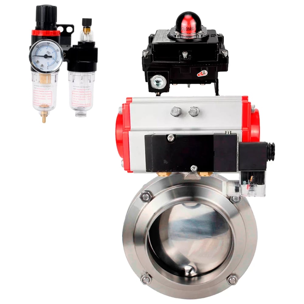 Изображение товара Затвор DN.ru дисковый 304-EPDM Ду20 Ру10 пищ.нержавеющая сталь