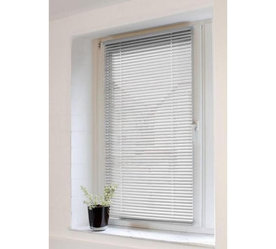 Изображение товара Горизонтальные жалюзи Эскар алюминий, серебро, 140х160 см 5018140160