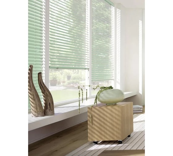 Изображение товара Горизонтальные жалюзи Эскар пластик, салатовый, 160х160 см 6014160160