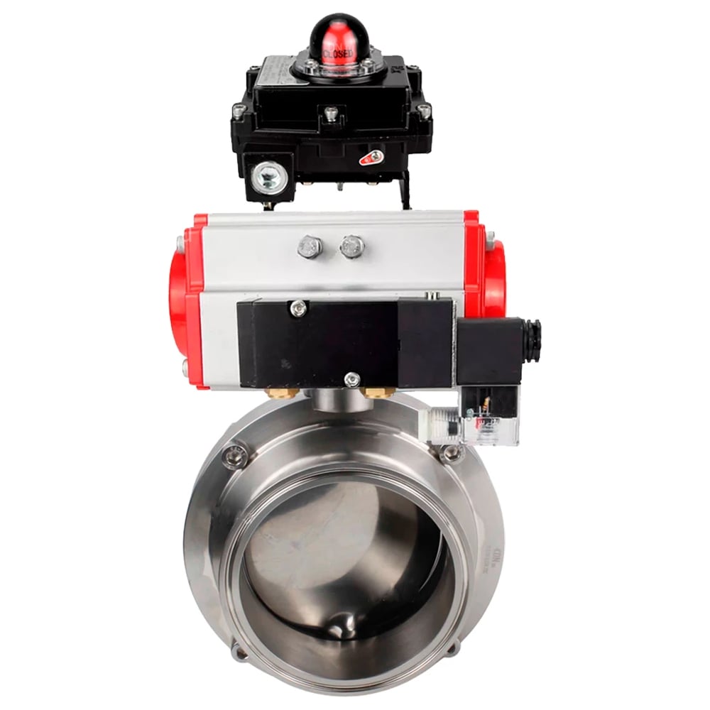 Изображение товара Затвор DN.ru clamp 304-304-Sil-2W-C-H Ду20 из нержавеющей стали