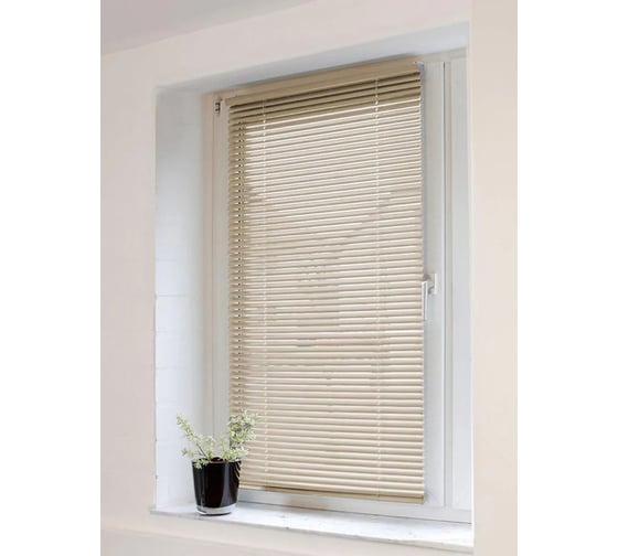 Изображение товара Горизонтальные жалюзи Эскар алюминий, бежевый, 120х160 см 5009120160