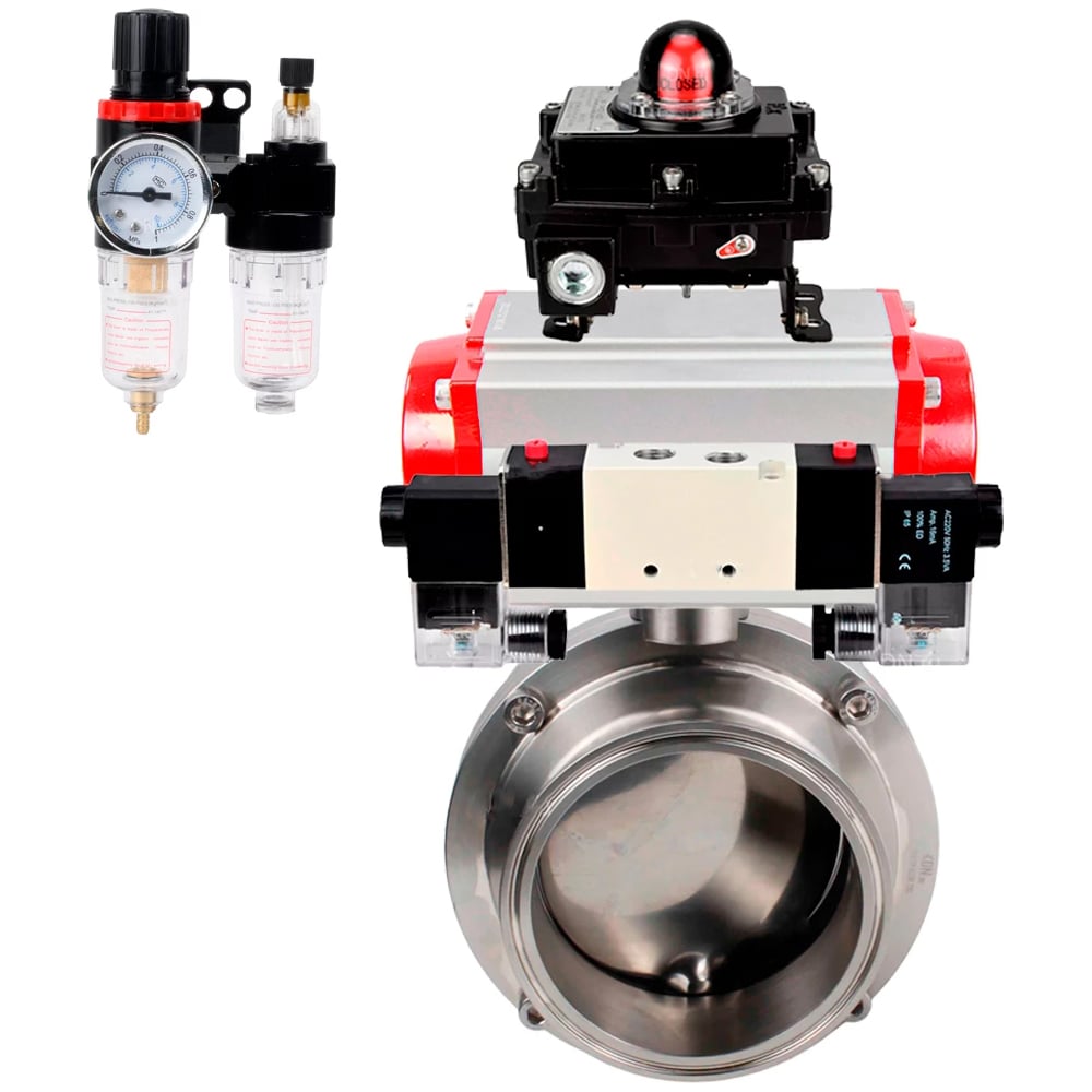 Изображение товара Затвор DN.ru clamp 304-304-EPDM Ду100 Ру10 нержавеющая сталь