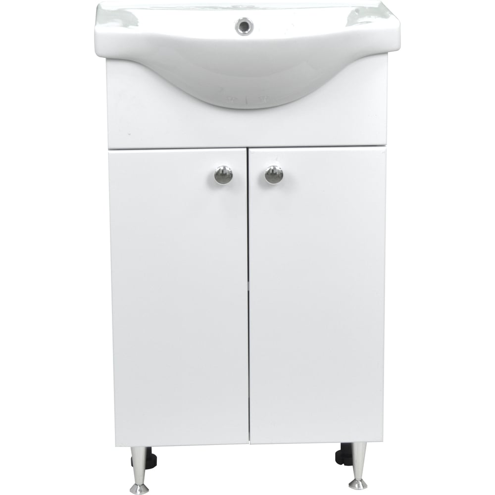 Изображение товара Комплект мебели для ванной Loranto Моника New 55 с раковиной 55 см, белый, современный дизайн