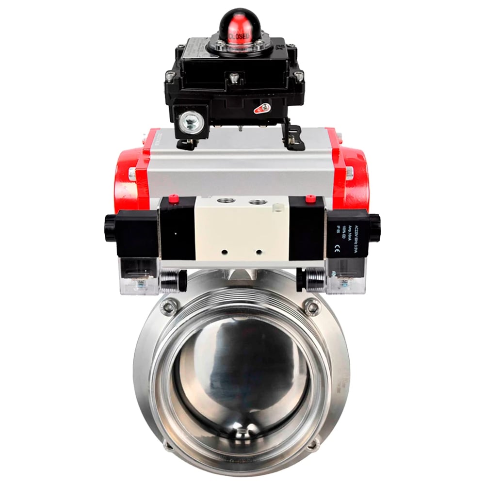 Изображение товара Затвор DN.ru 304-304-EPDM Ду20 Ру10 резьбовой нержавеющая сталь