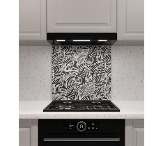 Изображение товара Защитный экран Normand 600х500х4 мм, рис. 18, из закаленного стекла на кухонный фартук для плиты от брызг с фотопечатью 134-252