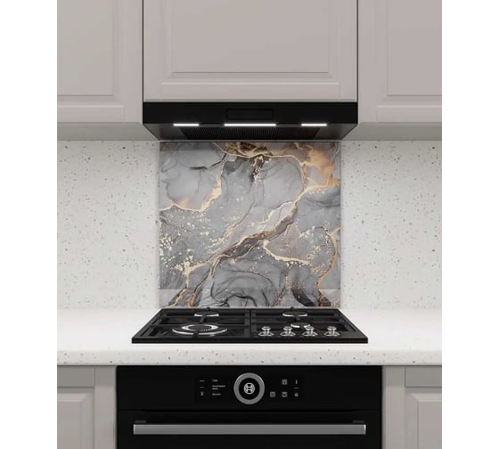 Изображение товара Защитный экран Normand 700х500х4 мм, рис. 2, из закаленного стекла, на кухонный фартук, для плиты от брызг, с фотопечатью 134-641