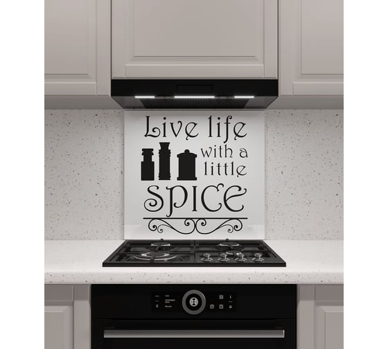 Изображение товара Защитный экран Normand 600х500х4 мм, рис. 14, из закаленного стекла на кухонный фартук для плиты от брызг с фотопечатью 134-504