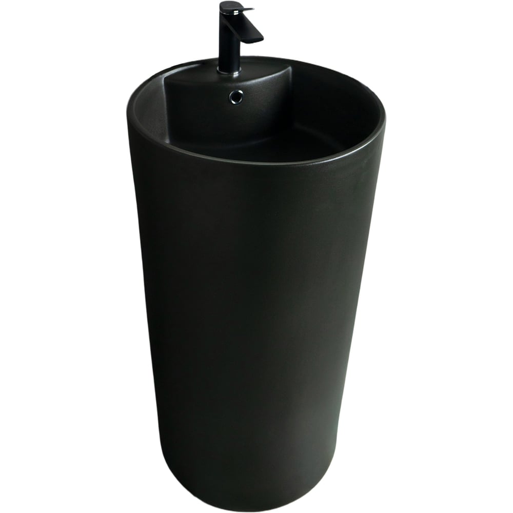 Изображение товара Напольная раковина GID Nb135bg черная графит 45x45x85 современный стиль