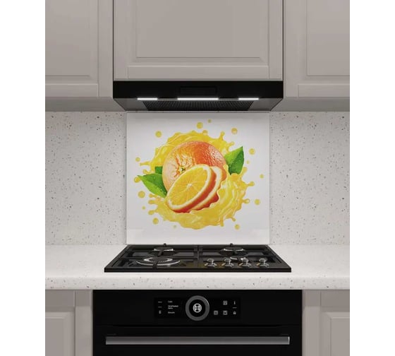 Изображение товара Защитный экран Normand 700х500х4 мм, рис. 5, из закаленного стекла, на кухонный фартук, для плиты от брызг, с фотопечатью 134-689