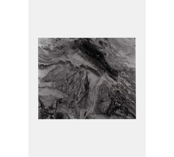 Изображение товара Защитный экран Normand 600х500х4 мм, Мрамор Бергамо, из закаленного стекла на кухонный фартук для плиты от брызг с фотопечатью 109-871