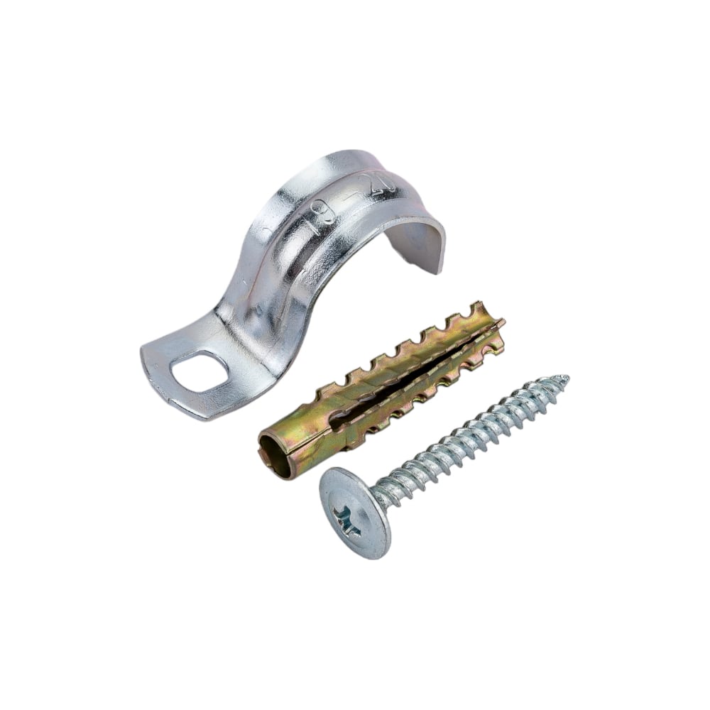 Изображение товара Gigant Комплект для крепления ОКЛ Скоба, дюбель, саморез D19-20 мм, 100 шт. G-124123