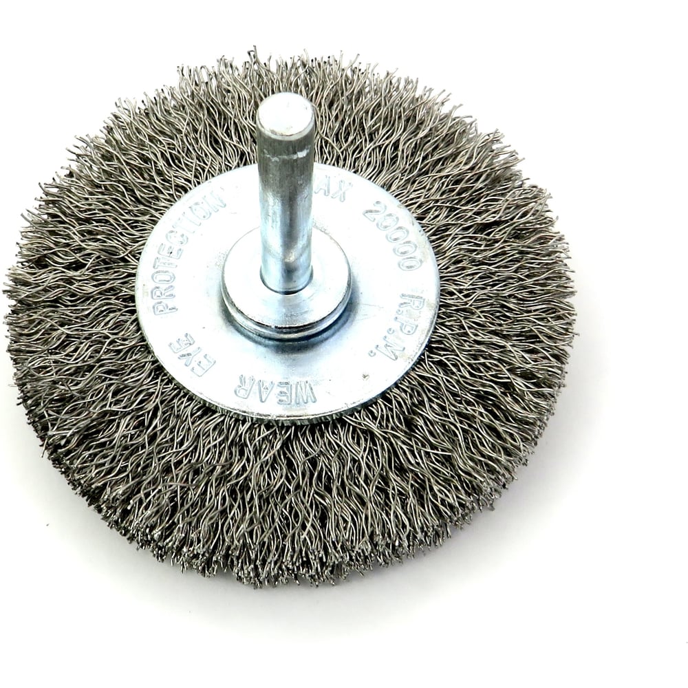 Изображение товара Щетка дисковая EuroBrush 70х11 мм, c хв-м 6х30, ворс гофр нерж сталь 0.30 (код 13-119) EB-D70SS12